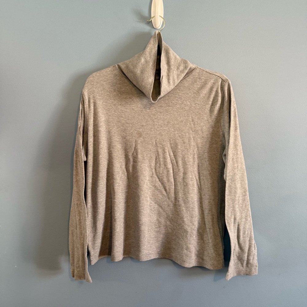 Gray Cowl Turtleneck Sweater